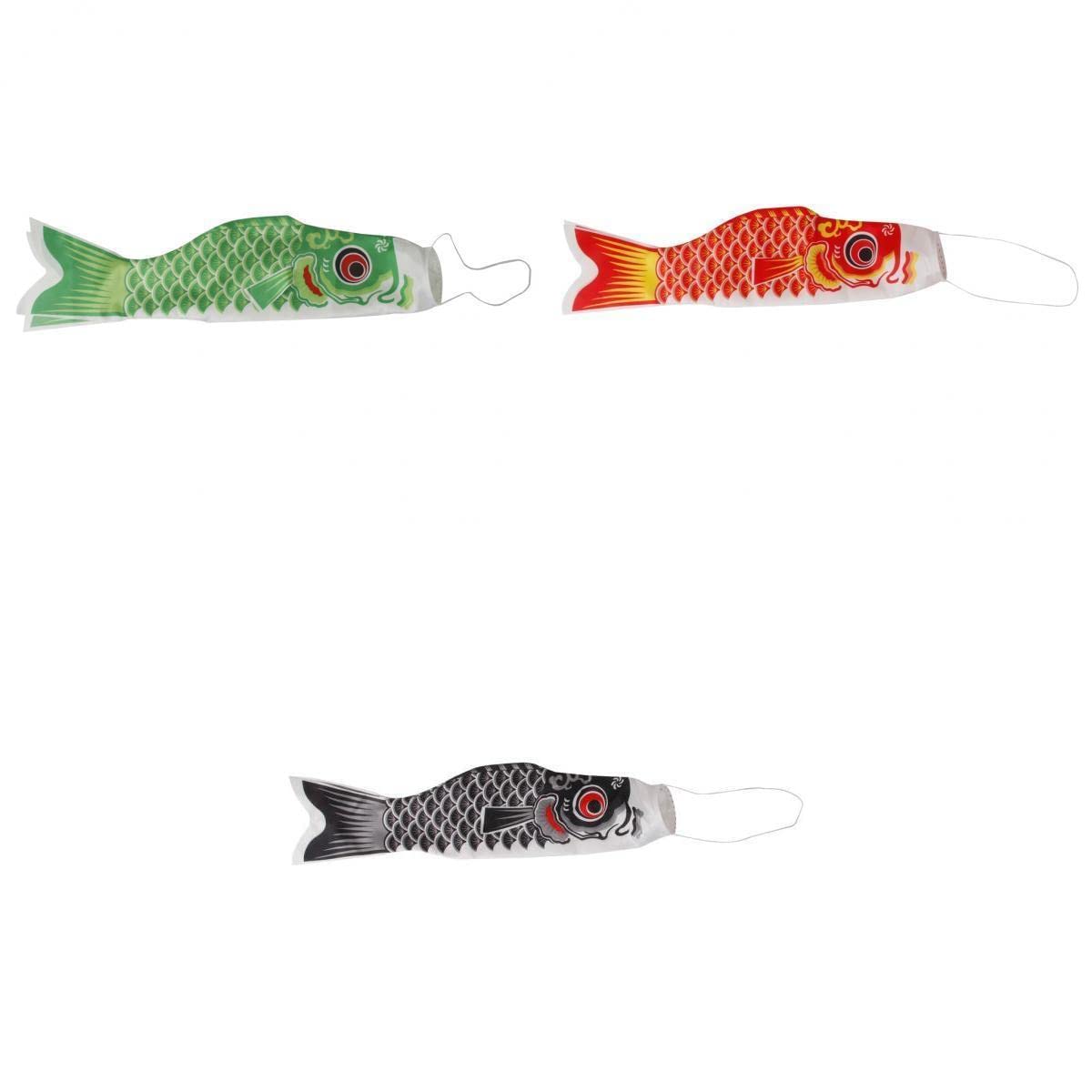HEAVENGLOW Japan Koi Fish Carp Streamer Japanese Koinobori Hanging Green red Black-image-21