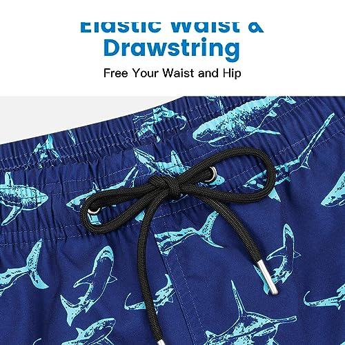 JOYSON Mens Swim Trunks with Compression Liner Quick Dry 5" Beach Shorts Workout Shorts with Pockets3