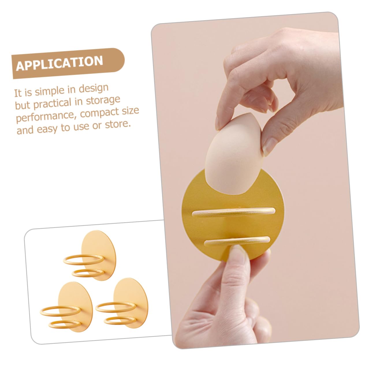 GALPADA 3 Pcs Wall Mounted Sponge Egg Holders Punch Makeup Sponge Racks for Durable Cosmetic Organizers