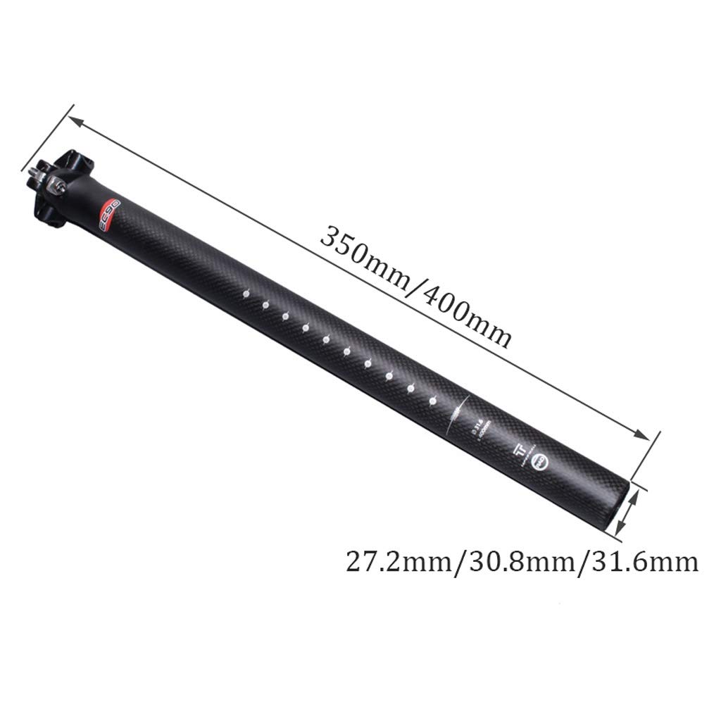 VPPV Carbono Tija Sillin Bicicleta Montaña 27.2 30.9 mm, 3K Ajustable Tija de Sillín de Bicicleta Unisex para MTB Bicicleta de Montaña BMX Componentes