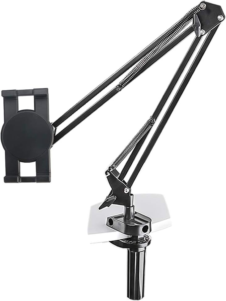 iPad Tablet Holder, Kolasels Universal Adjustable Metal Desktop Stand, Rotatable long Arm Bed Tablet Clamp for iPad Air Pro mini 2 3 4, Samsung Galaxy Tab and Phones, Suitable for 4 -10.5 inch Devices