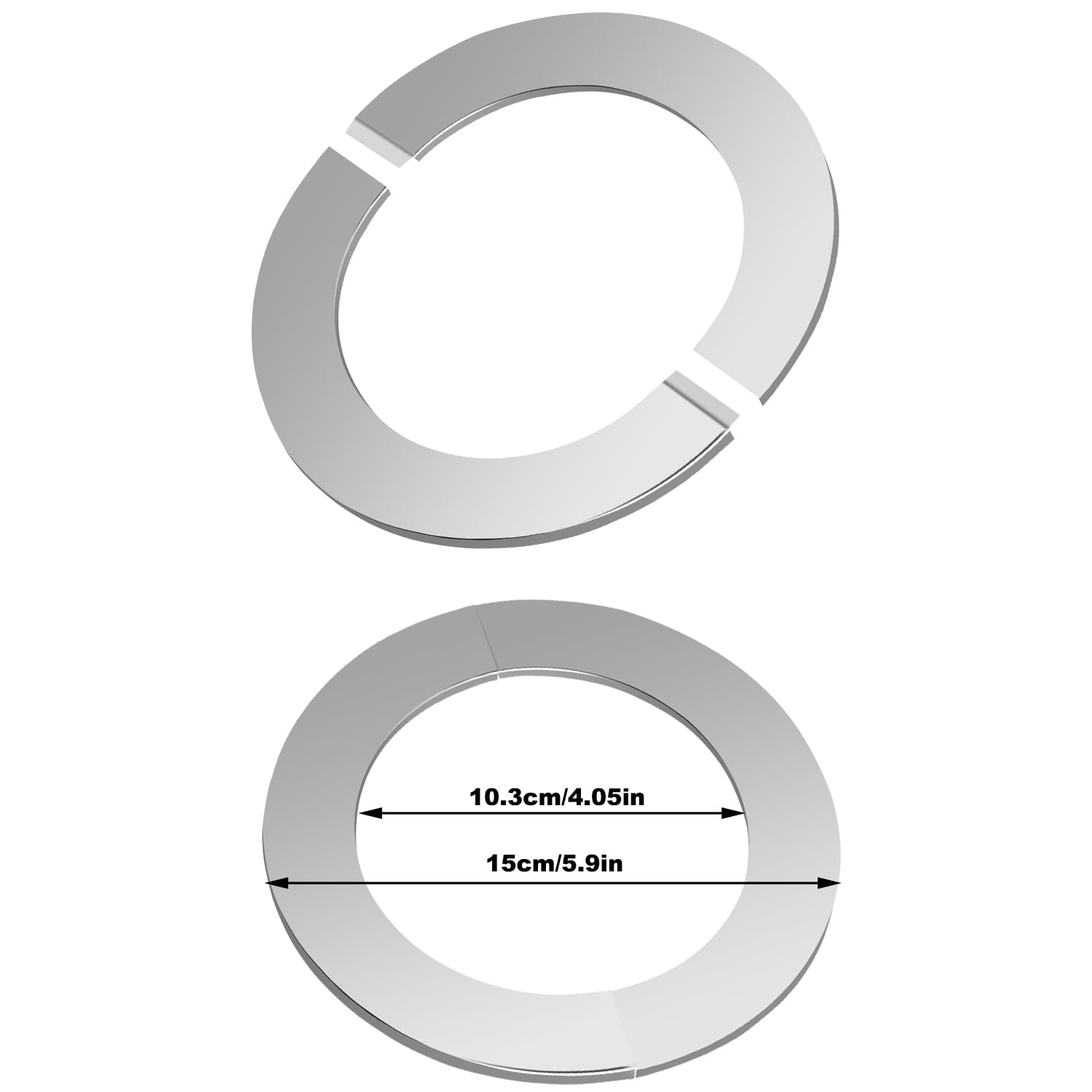 Rosette Termosifoni Acciaio Inox - Copertura Tubi 43mm, Design Divisibile, Autoadesivo, Set Da 4 Pezzi - Foto 7