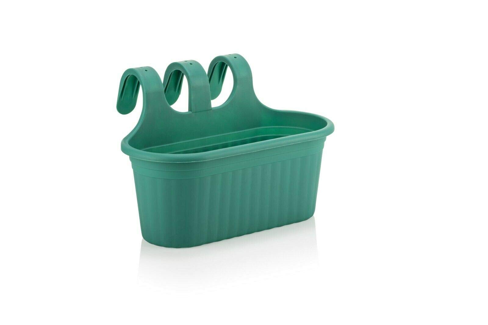 Tamersgifts Green Hanging Planter Plant Pots Trough Garden Fence Balcony Railing Flower Pot (, Medium