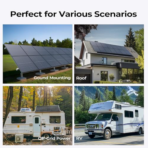 Image of BougeRV Bifacial N-Type 300 Watts 16BB Mono Solar Panel, 25% High-Efficiency All Black 12V /24V 300W Solar Panel for RV Camping Off-Grid Home Boat Marine 1 Piece