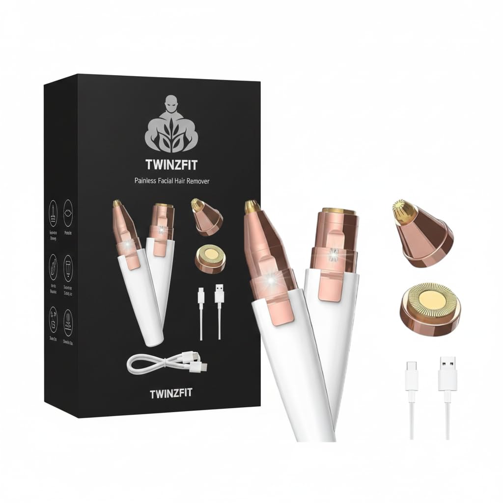 Rechargeable 2-in-1 Precision Facial Hair Remover for Women | Eyebrow & Nose Trimmer with LED Light | Pain-Free Painless Shaver | USB Fast Charging | Portable Travel-Friendly Grooming Tool-image-33