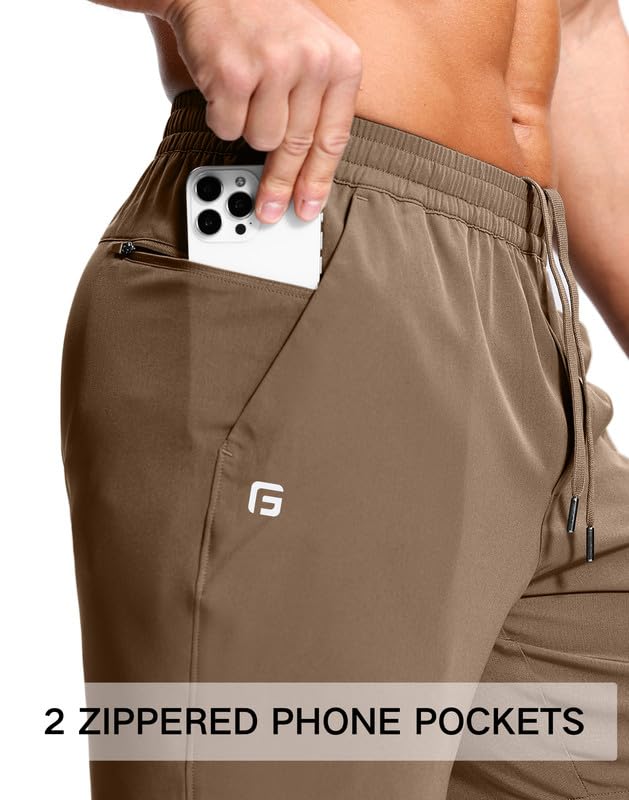 Image of GGJ Men's Lightweight Athletic Shorts with 2 Zipper Pockets 7 inch /9 inch /5 inch Gym Workout Running Quick Dry Tennis Shorts for Men