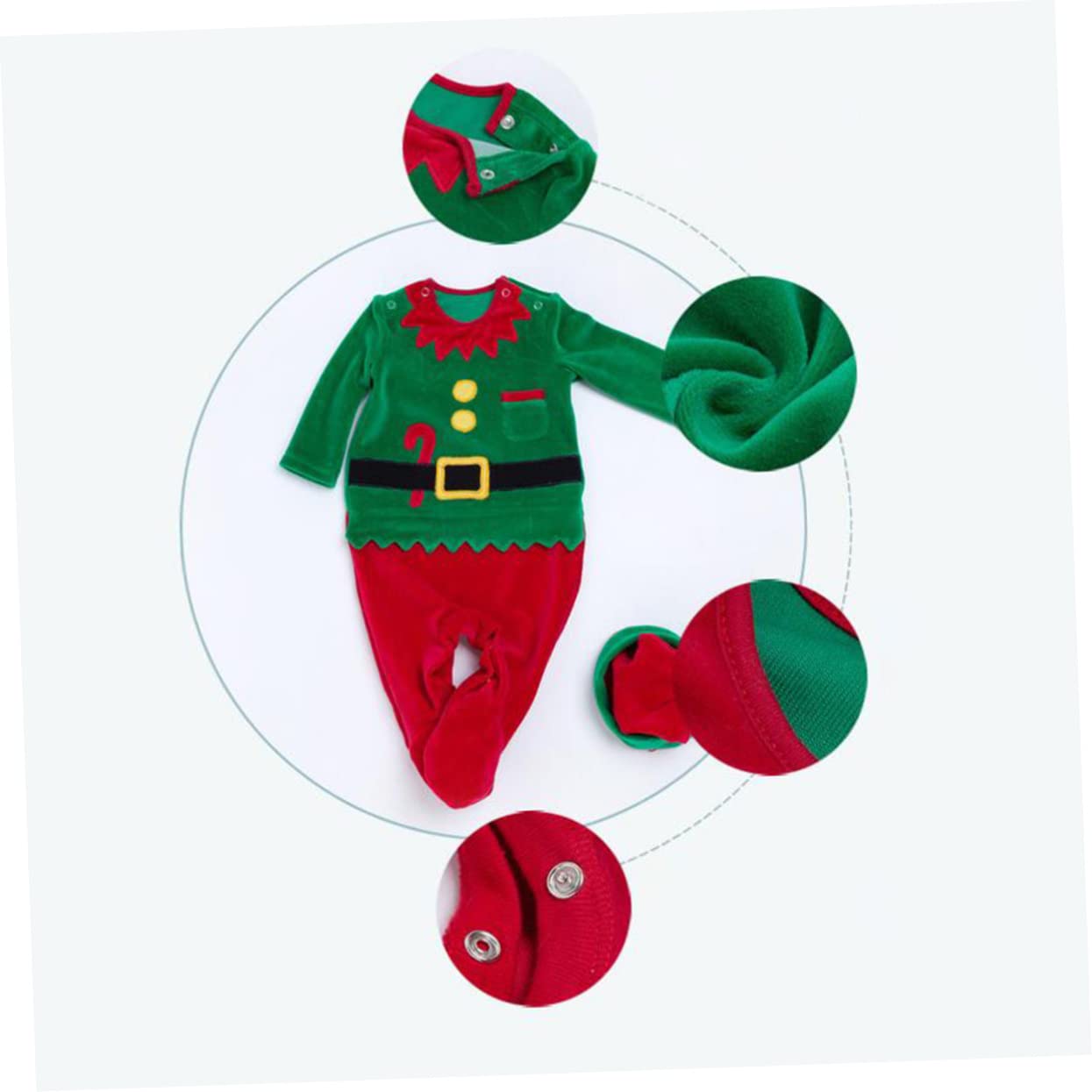 LIFKOME 3 Piezas Mameluco De Navidad Niño Pequeño Monos De Bebés Varones Mameluco De Navidad Bebé Mono Verde Ropa De Recién Nacido Suéter De Niño Mono De Suéteres De