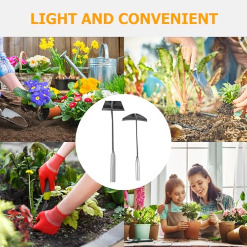 Happyyami 2pcs Garden Hoe Onion Hoe Portable Hand Plowing Tools for Gardening Cultivating Digging and Outdoor Use Includes Practical Tool Trapezoidal Crescent - Image 8
