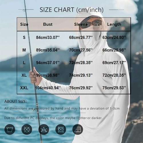 ADHOWBEW Long Sleeve Sun Shirt Men Hooded Shirt Uv Rash Guard Long Sleeve Lightweight Fishing Blouses with Mask3