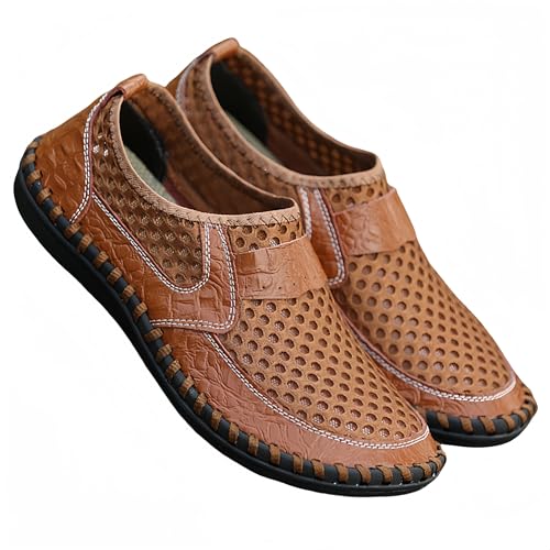 Men's Breathable Mesh Slip-On Loafer Shoes, Wear-Resistant Non-Slip Outdoor Shoes for Hiking, Spring and Summer Plus Size