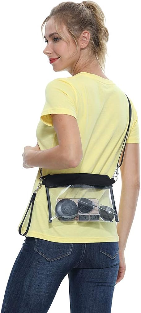 Clear Purse Clear Bags for Women Clear Crossbody Bag Stadium Approved for Concert Work Sports : Clothing