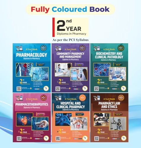 Image of D PHARMA 2ND YEAR (SET OF 6 FULLY COLOURED BOOKS). AS PER NEW PCI SYLLABUS(GDC PUBLICATION) [paperback].