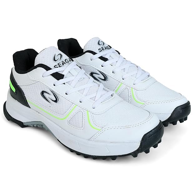 Image of SEAGA Sports Lightweight Cricket Shoes with Rubber Spikes Traction Grip