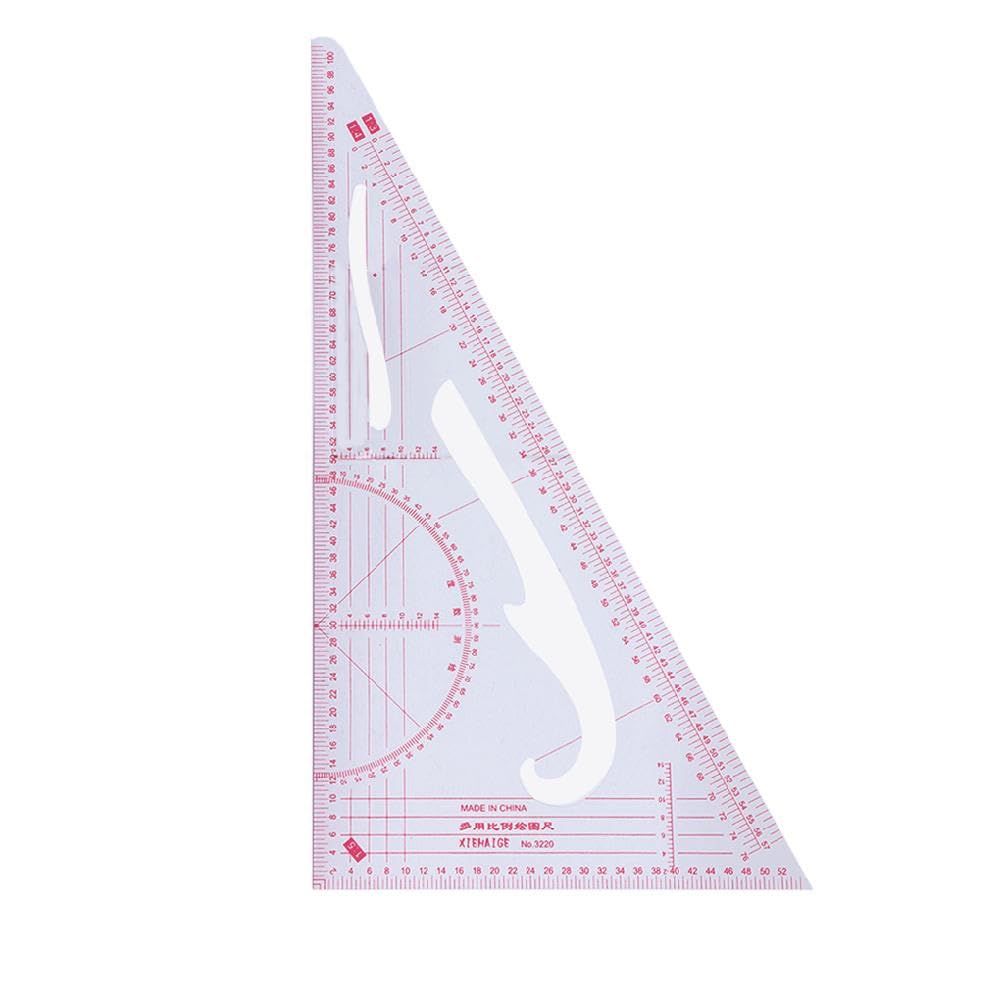 Multi-function Triangular Scale Measure Plastic Dressmaking Sewing Acrylic