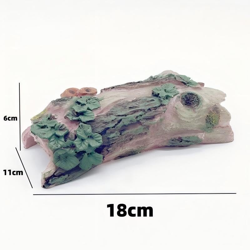 Decorado con Musgo y Madera Flotante para Acuario, paisajismo de peceras, Accesorios para acuarios, decoración de Corteza de Resina, Agujeros para Piel de Peces y camarones, escondite de Reptiles y