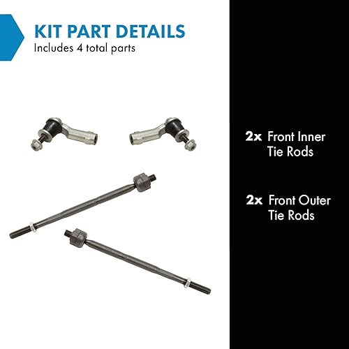 Vista 537 de TRQ - Juego de barras de acoplamiento delanteras interiores y exteriores