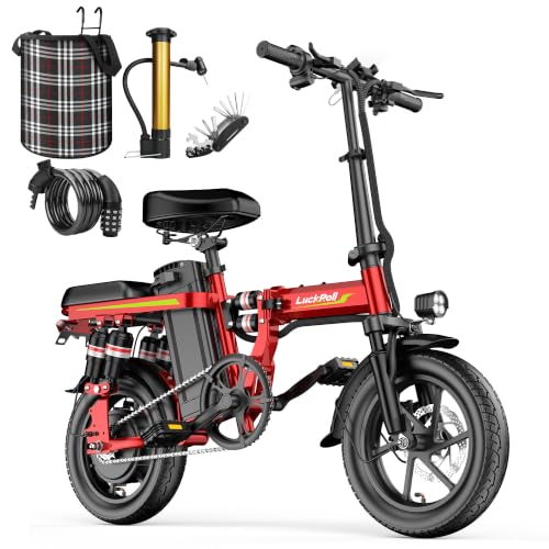 Image of Lightweight Folding Mini Electric Bike for Adults-14 Inch Electric Bicycles Ebike,2000W /1000W, 40 /28MPH,52V 25Ah & 48V 13Ah,50-80 Mile Long-Range, Removable Battery