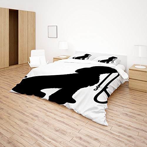 Housse de couette chien assis King en microfibre premium - 5