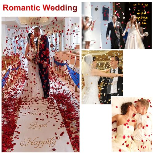 Image of 300PCS Fake Rose Petals for Romantic Night Romantic Festive Atmosphere Creation for Marriage Proposa Wedding Valentine's Day Decoration Party Activities (Gold)