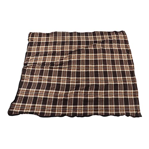 Light, Easy to Store, Does Not Take up Space Camping Sleeping Bag with High Density Fleece, Skin Friendly Fabric for Warm Outdoor Camping, Hiking, and Climbing (Coffee Grid)