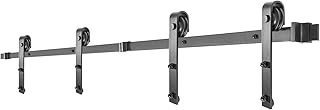VEVOR Sliding Barn Door Hardware Kit, 10FT Barn Door Kit, 330LBS Load-Bearing Double Barn Door Hardware Kit, Carbon Steel Barn Door Track, Darn Door for 1.57-1.77" Thickness & 5FT Wide Door Panel