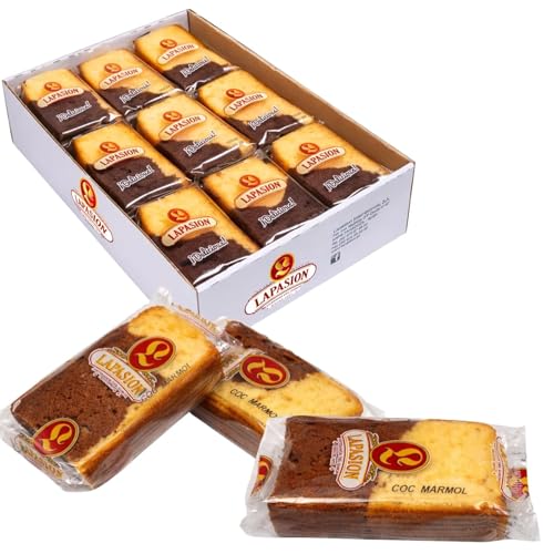 Bizcocho COC Tipo Mármol | Bizcocho Casero | 2 Kilos | Bizcochos COC Marmolados Ideales para Merienda y Desayunos | Presentación Envoltorio Individual