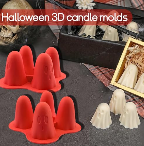 Molde de Hielo Fantasma Halloween 4 Piezas de Silicona miniatura 5
