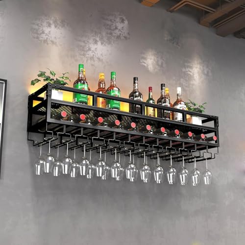 Présentoir à bouteilles de vin moderne avec éclairage LED intégré - 3