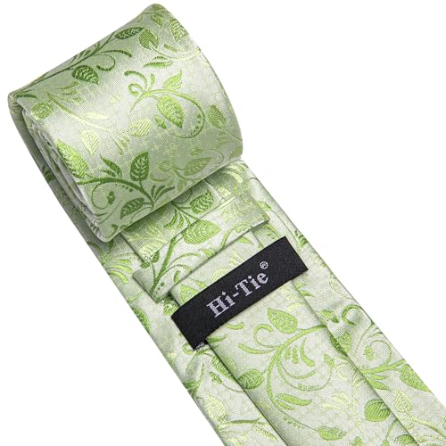 Image of Hi-Tie Mens 70inches Tie Set Extra Long Necktie for Men Cufflinks Handkerchief Big Tall Men Business Wedding