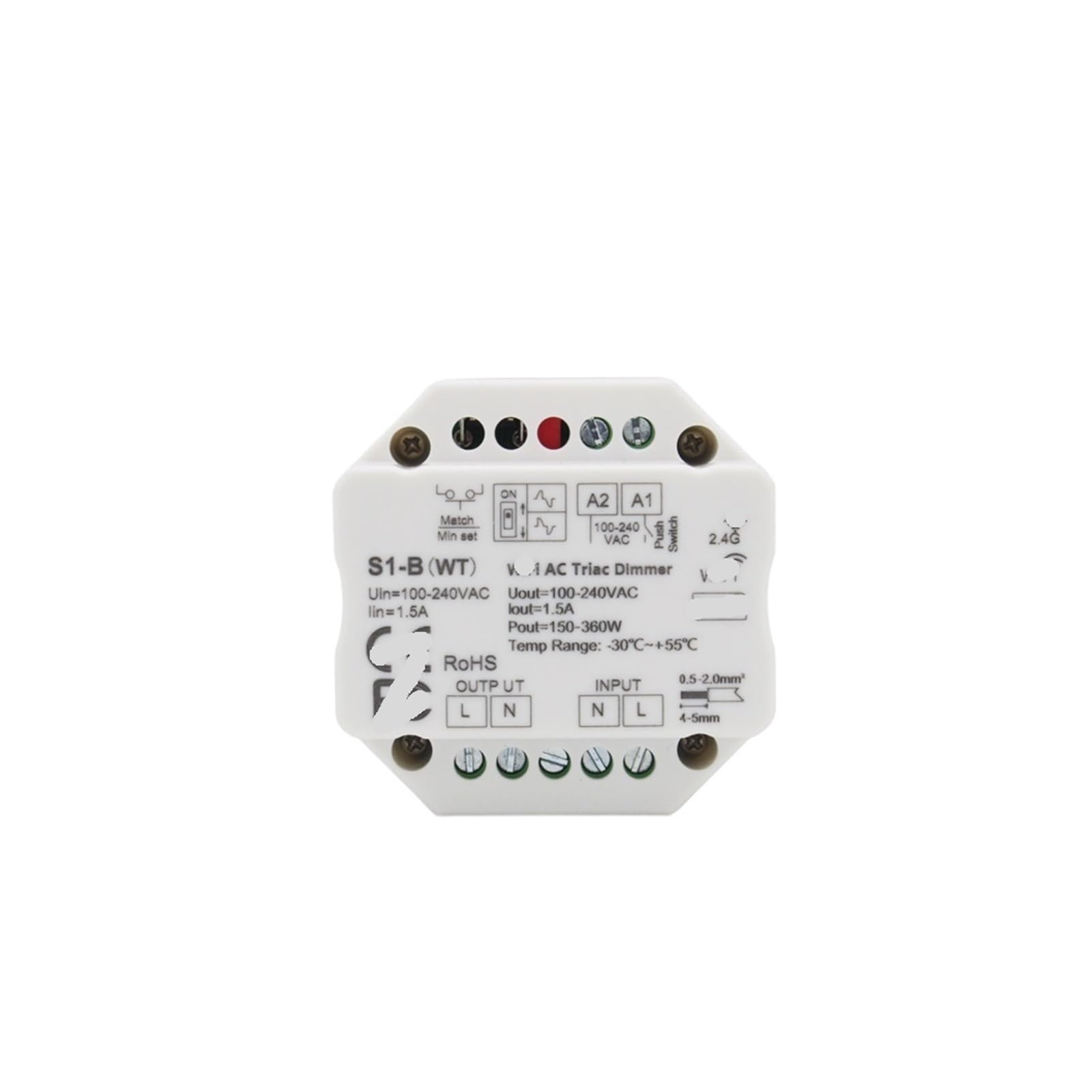 Variateur de lumière triac S1-B(WT) intelligent pour tamiser l'ambiance du salon et de la chambre