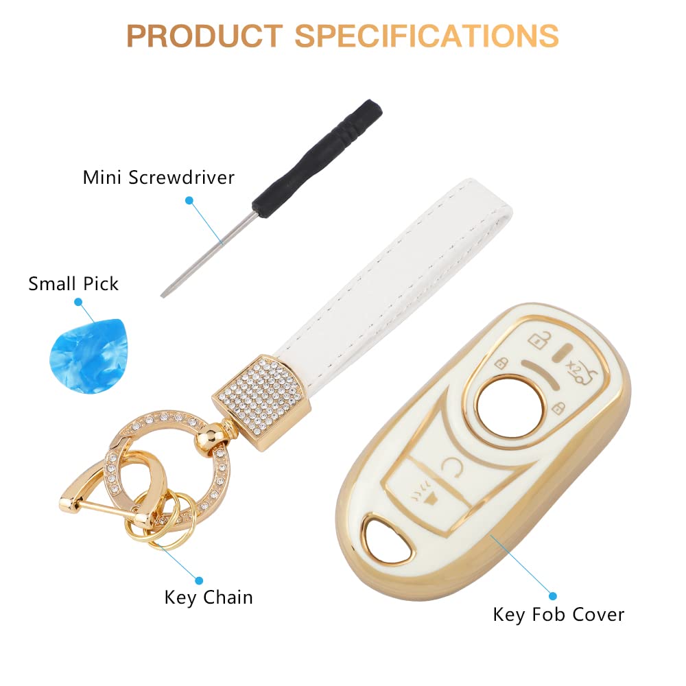 1797 Key Fob Cover for Buick Encore Enclave Envision LaCrosse Regal Accessories Bling Car Remote Key Chain Case — view 8