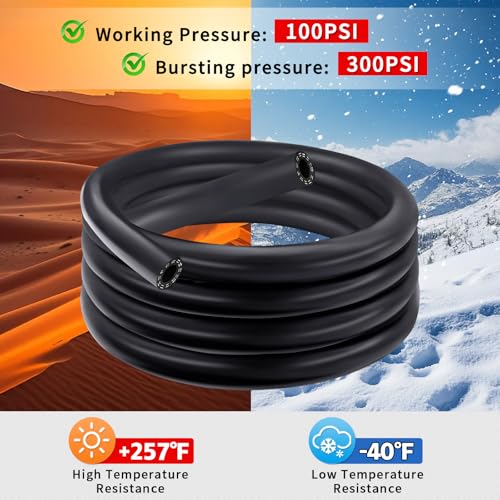Image of Boltigen 5 /8inch Heater Hose, 10 Feet Coolant Radiator Line for Water, Antifreeze and Fuel Systems, SAE J20R3 D2, 100PSI Working Pressure (5 /8''-10FT)