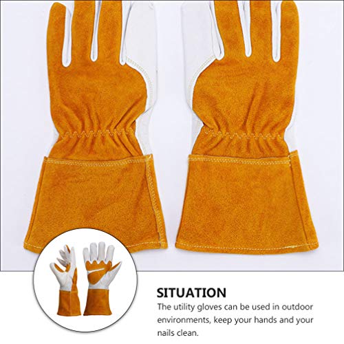 Angoily Luvas de Trabalho Luvas de Couro Do Couro para As Mulheres Homens Armazém Trabalho de Restau