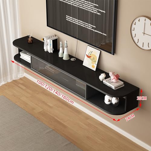 Console multimédia murale à deux tiroirs avec système cache-câble discret - 2
