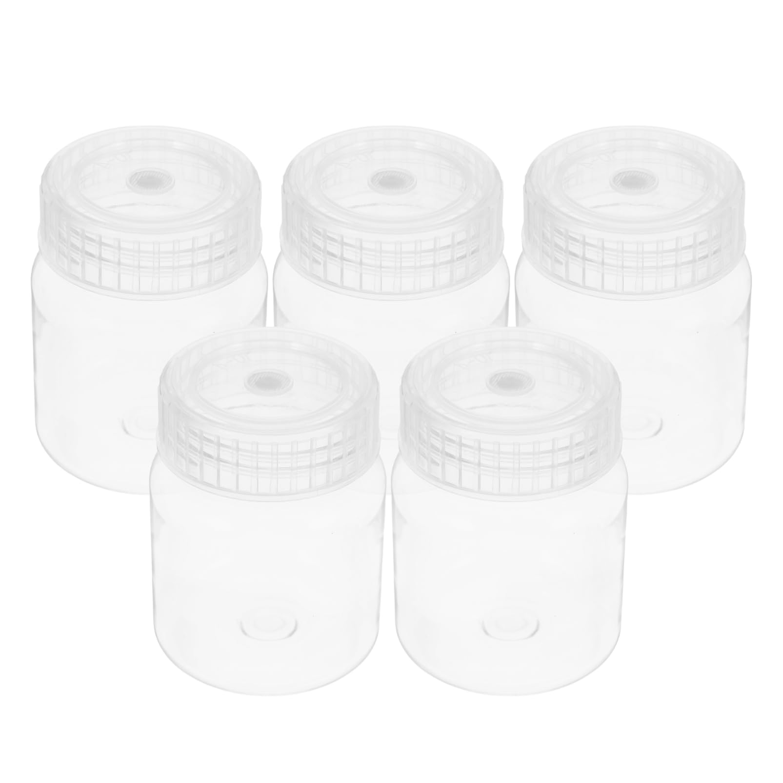 COLLBATH 5 Pcs Solid Powder Medicine Bottles 240ml Plastic Tissue Culture Containers Lab Sample Jars Reusable Caps