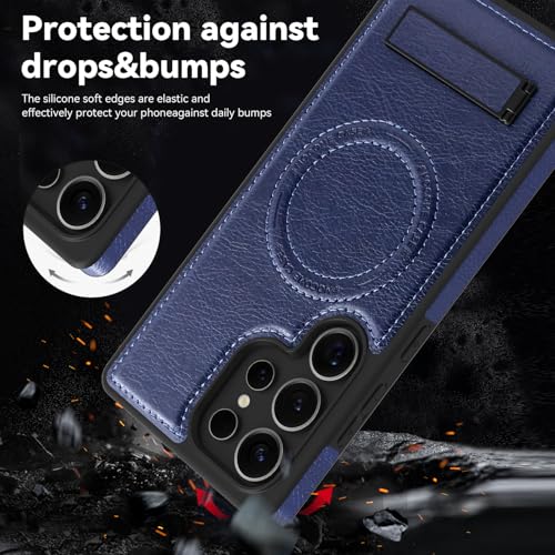 Image of Lunivop for Samsung Galaxy s25 Ultra Case PU Leather 6.9 inch Blue