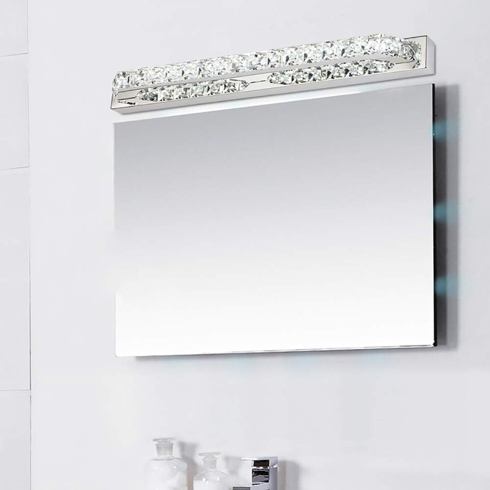 Kristall LED Badezimmer Spiegelleuchte, 10w Wasserdicht Ip44 Wandhalterung Spiegellampen Kühles Weiß 6500k Schminktisch Badlampe-transparent Weißes Licht-40cm