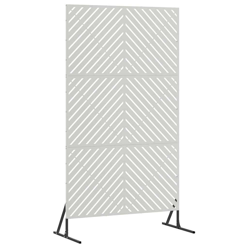 Privacy Screen Grey 100 x 50 x 180 cm Steel Outdoor Garden Fence Panel for Terrace Balcony Backyard Privacy Protection Windbreak Modern Decorative Freestanding Screen