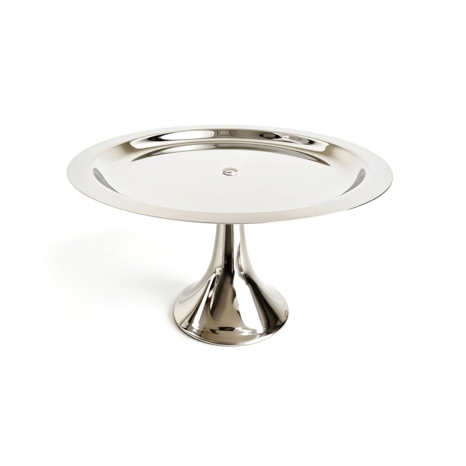 Alzata in Acciaio Inox Lucidato a Specchio Vassoio da Portata con Piede Elegante Piatto con Piede per Pasticceri, Pasticceria, Buffet, Matrimoni