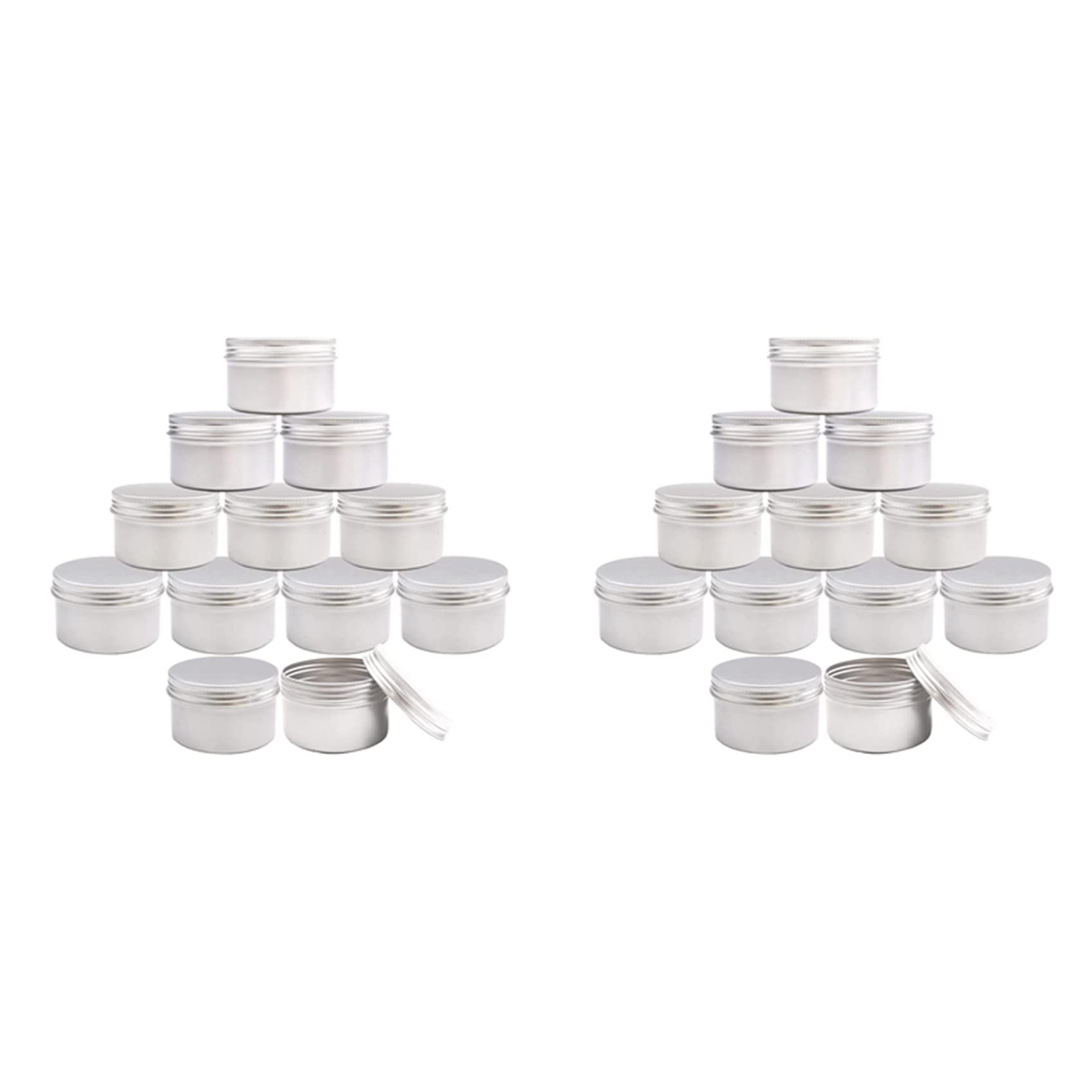 Hndhbfgrt 24Pcs 4Oz Metal Candle Tins for DIY Candle Making, Metal Tins with Lids,for Candle Making,Crafts,Storage (Silver)