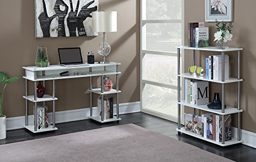 Convenience Concepts Designs2Go No Tools Student Shelves Desk, (L) 47.25 In. X (W) 15.75 In. X (H) 30 In, White #TOP4