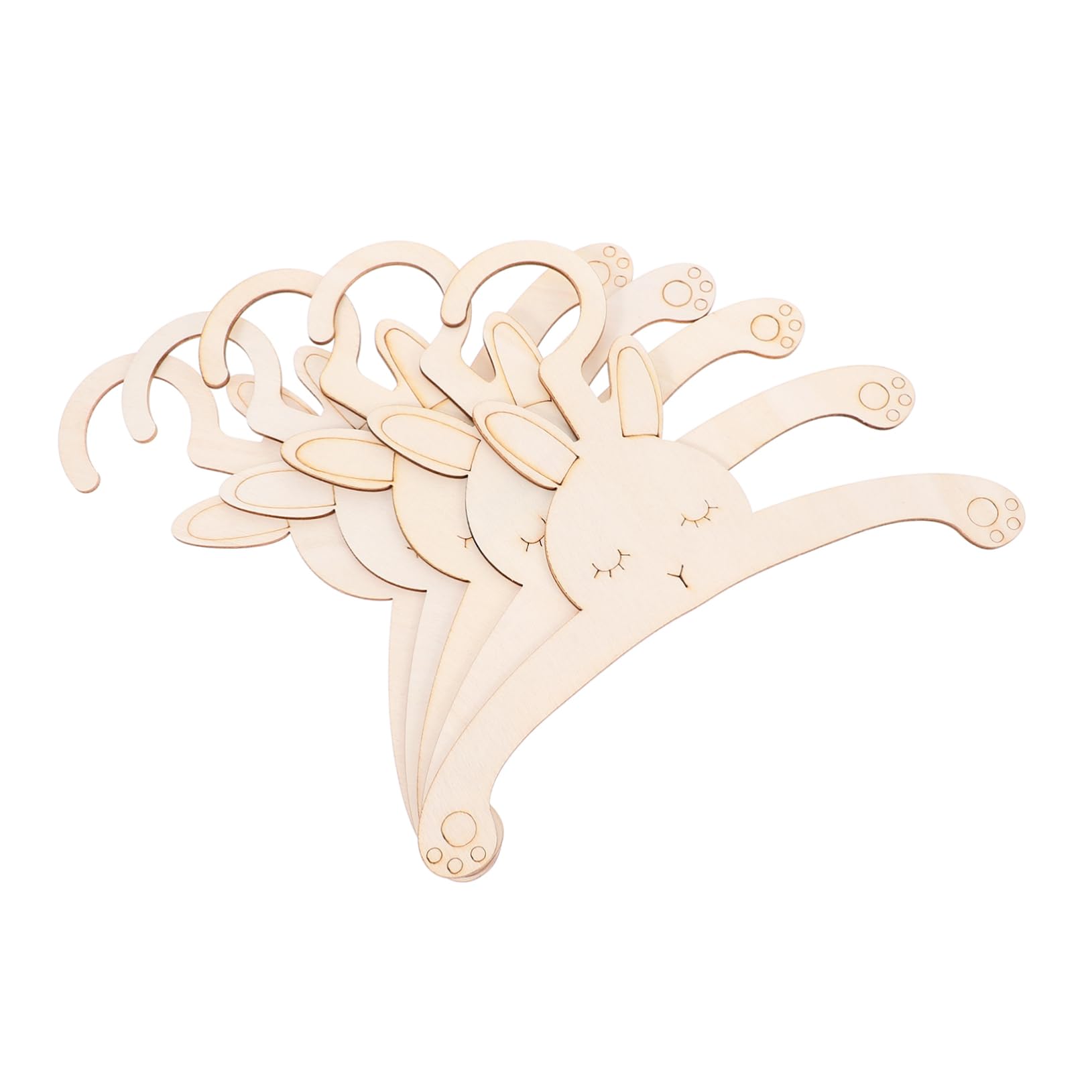 Garneck Little Hangers Boys and Girls Wooden Hangers 5pcs Rabbit Shape for Nursery Infants Boys and Girls Closet Storage