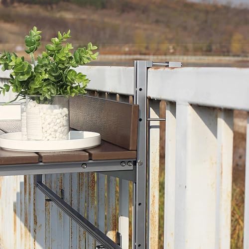 Adjustable Folding Balcony Bar Table for Railings – Outdoor Wooden Serving Desk, Space-Saving Railing Side Table, 100x27cm, Perfect for Patio & Garden Use