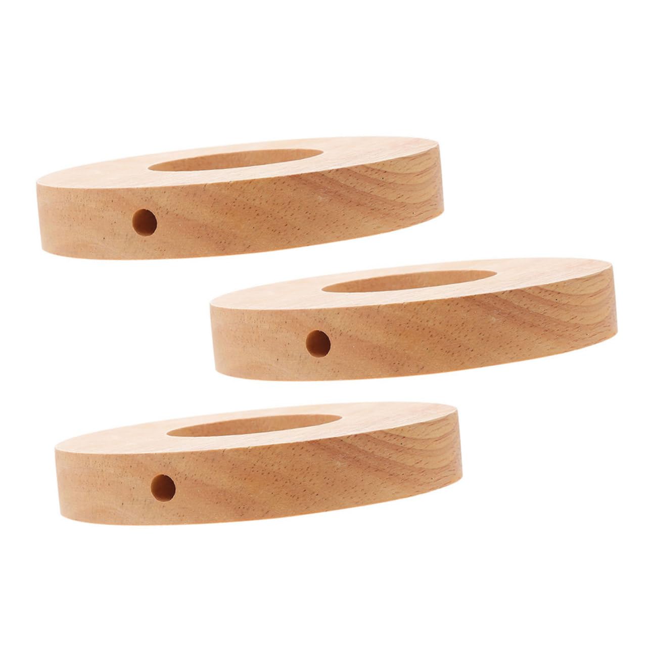 Uonlytech Pieds De Lampe En Bois Massif 3 Pièces Bases De Lampe De Table Rondes Pour De Nuit Accessoires Pour Salon Chambre Bureau
