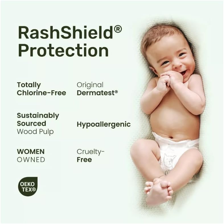 Parasol Chlorine Free Hypoallergenic Baby Diapers Size 4, Rash Protection, Wetness Indicator, Latex Free Leak Guard, 52 Count