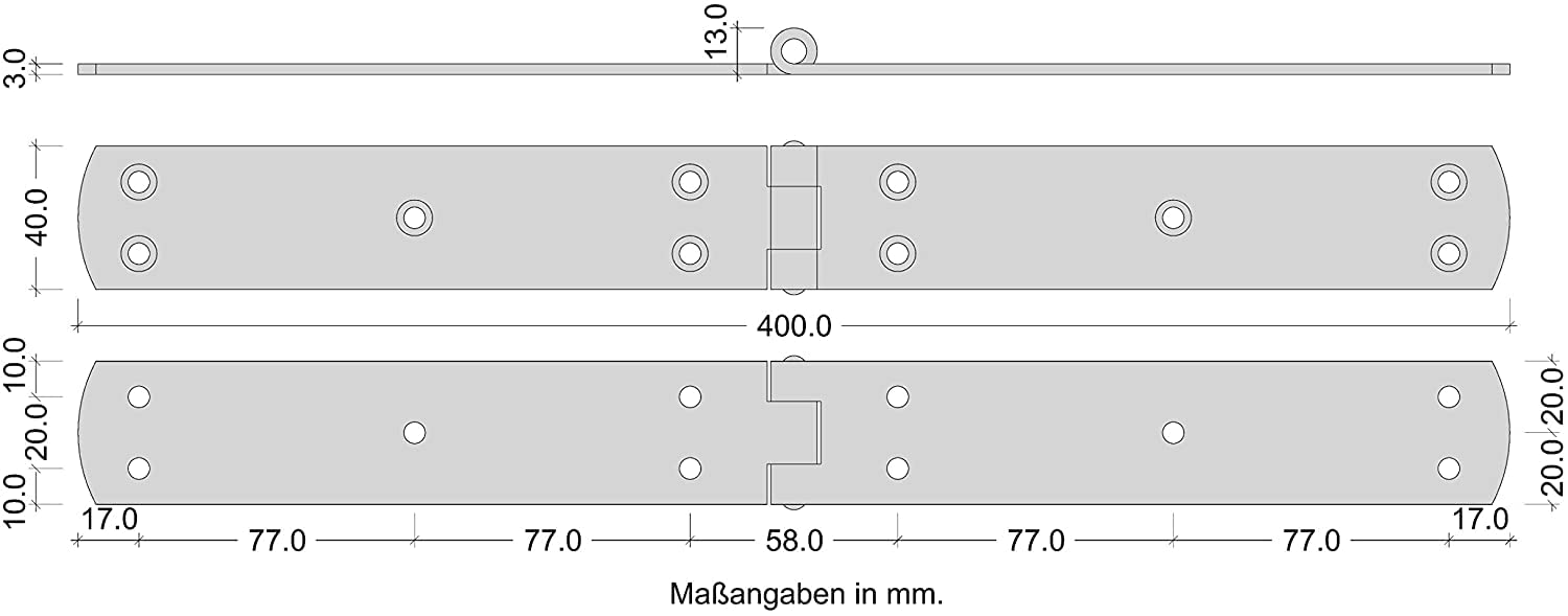 Cerniere Per Casse Francesi Gedotec - 2 Pezzi, Acciaio Zincato Per Porte Pesanti