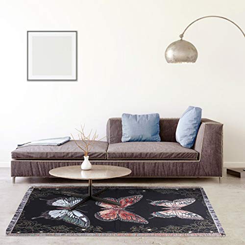 Yuntu Butterfly Throw Blanket Big Woven Butterfly Blankets Cover For Couch Chair Furniture 50X70 Inches Butterfly Gifts For Women #TOP4
