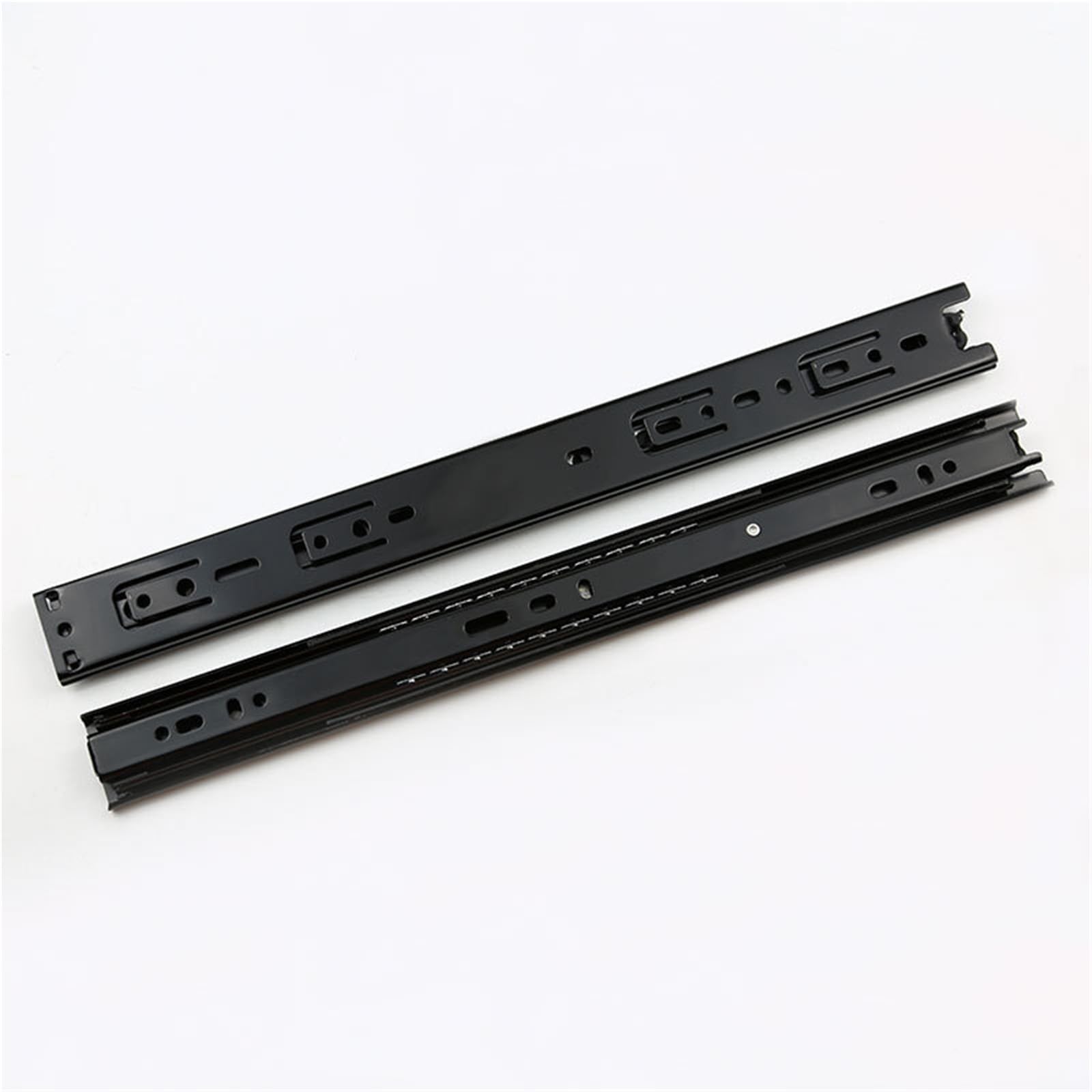 Oumifand 1236Black12inch300mm 36 Wide Buffer Damping Steel Ball Slide Rail Silent Three-Section Drawer Slideway Cabinet 2Pcs(1236Black12inch300mm)