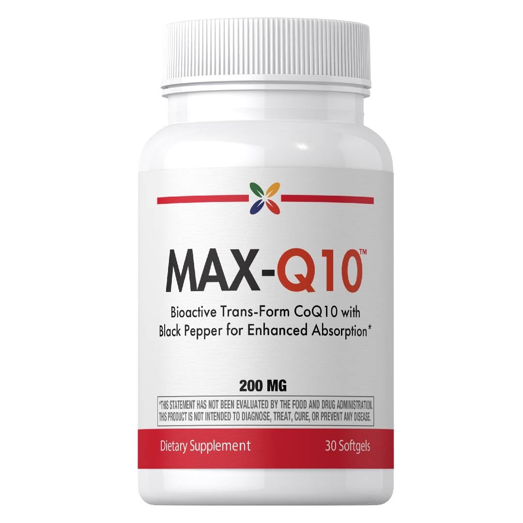 Stop Aging Now - MAX-Q10 - Coenzyme CoQ10-30 Softgels - with Black Pepper Extract