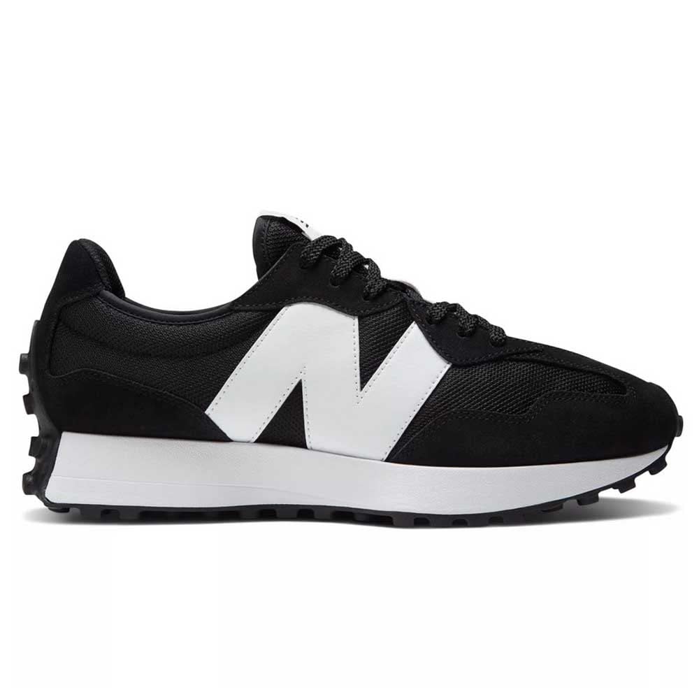 New Balance Men's 327 Sneaker, Black, 4.5 UK